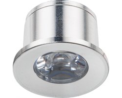 LED Veranda Spot Verlichting - Velvalux - 1W - Warm Wit 3000K - Inbouw - Dimbaar - Rond - Mat Zilver - Aluminium - Ø31mm