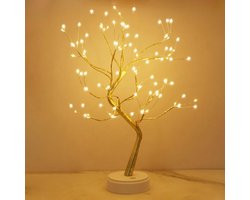 LED Verlichte Decoratie Boom - 108 LED Warm Wit, Verstelbare Takken - USB/Batterij Bediening voor Binnen - Voor Huisdecoratie - Sfeerboom - Wit