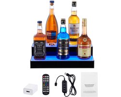 Led Verlichte Drankfles Display, 16 Inch 2-Tier CommerciëLe Home Bar Plank, Acryl Drank Planken met Rf Afstandsbediening en App Controle