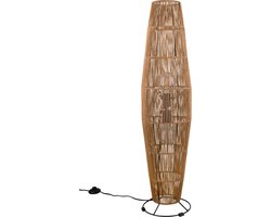 LED Vloerlamp - Trion Kimi - E27 Fitting - 2-lichts - Rond - Bruin - Papier