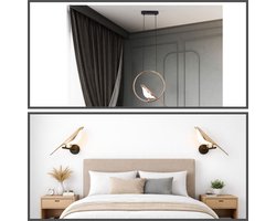 LED Vogel Hanglamp Ø30cm + 2x Vogel Wandlamp Goud Set – Grote Moderne Verlichtingsset Eettafel & Slaapkamer – Ingebouwde LED (Geen Lamp Nodig)