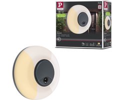 LED-wandarmatuur voor buiten Aureva incl. bewegingsmelder IP65 rond 220 mm 2200 - 4000K 20,5W 1630lm 230V Antraciet, Wit Polycarbonaat