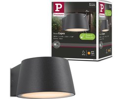 LED-wandarmatuur voor buiten Capea insectvriendelijk IP44 96x128 mm 2200K 6W 550lm 230V 98° Antraciet Aluminium