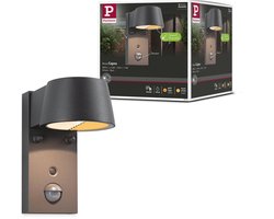 LED-wandarmatuur voor buiten Capea Schemergestuurde bewegingsmelder (IR) insectvriendelijk IP44 96x165 mm Tunable Warm 6W 450lm 230V 98° Antraciet Aluminium