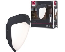 LED-wandarmatuur voor buiten Ikosea Schemergestuurde bewegingsmelder (IR) zeewater bestendig IP44 50x203 mm 3000K 4,4W 350lm 230V Antraciet Kunststof