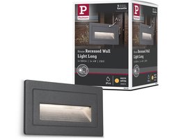 LED-wandarmatuur voor buiten Long IP44 hoekig 103x58mm 3000K 4W 30lm 230V Zwart Aluminium