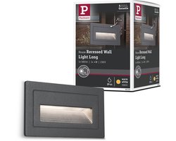 LED-wandarmatuur voor buiten Long IP44 hoekig 103x62 mm 3000K 4W 30lm 230V Zwart Aluminium