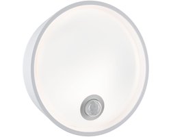 LED-wandarmatuur voor buiten Platomo Schemergestuurde bewegingsmelder (IR) zeewater bestendig IP44 rond 180mm 3000K 14,5W 1200lm 230V Wit Kunststof