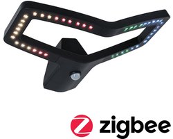 LED-wandarmatuur voor buiten Smart Home Zigbee 3.0 Alara Schemergestuurde bewegingsmelder (IR) IP44 hoekig 375x270mm RGBW+ 10W 450lm 230V Antraciet Metaal