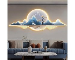 LED Wandkunst - Decoratie Sculptuur - Woonkamer Sfeer - Gelaagd 3D Ontwerp - Niet gespecificeerd - Blauw