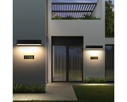 LED-wandlamp - Buitenverlichting - Stripwandlamp - Buitenwandlamp - Binnenplaatsverlichting - Geschikt voor villa's, balkons, binnenplaatsen of buitenmuren - Warm licht - 20 cm - 12W - IP65 - Zwart