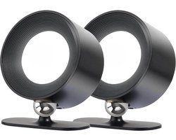 LED-wandlamp met USB-C opladen en 360° draaibare magnetische bevestiging - draadloos - 3 kleurstanden - dimmer op 3 niveaus - slaapkamer nachtkastje badkamer gang - zwart - 2 stuks wandlamp oplaadbaar