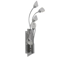 LED wandlamp "Shinny" Hoogte 50 cm Metaal Chroom 5 geïntegreerde LED lampen totaal 65Watt