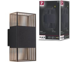 LED-wandlamp Tharin IP44 3000K 120x104mm 2x3,7W Zwart