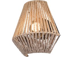 LED Wandlamp - Torna Kato - 1 Lichtpunt van 1.5 Watt - Warm Wit 3000K - Aanraakschakelaar - USB-aansluiting - IP20 - Bruin - Papier Garen