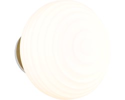 LED Wandlamp - Torna Xylo - 1 Lichtpunt van 1.5 Watt - Warm Wit 3000K - Aanraakschakelaar - Op Batterijen - IP20 - Wit/Mat Messing - Metaal