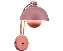 Led-wandlamp voor binnen, 12W, moderne wandlamp in de vorm van een paddenstoel naast het bed, 3 kleurstanden, wandlamp voor slaapkamer, woonkamer, gang, roze