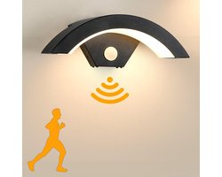 LED-wandlamp voor buiten - met bewegingssensor - 24W - Warm wit licht - 3000K - IP65 waterdicht - voor voordeur, tuin, veranda, entree en terras