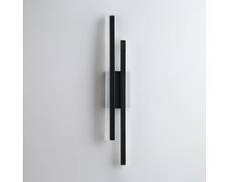 LED-wandlamp voor de slaapkamer - Wandlamp naast het bed - Lampenkap van acryl - Binnenverlichting compatibel met lampen in de woonkamer en hal - Eenvoudige stijl - Wit licht - Geschikt voor slaapkamer, hal, woonkamer, studeerkamer - Zwart