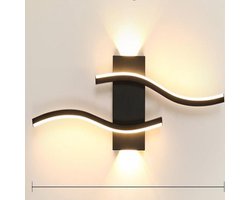 LED-Wandlamp - Wandlamp in Moderne Kunststijl - Wandlamp Binnen - Wandlamp in Scandinavische Stijl - 59 × 15 × 5,5 cm - Zwart