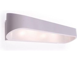 LED Wandlamp - Wandverlichting - 12W - Natuurlijk Wit 4000K - Mat Wit Aluminium - Ovaal