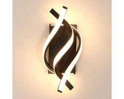 LED Wandlicht, 21W Warm Licht 4000K, Moderne Spiraalkunst, Wandgemonteerd LED-licht, Het Creëren Van Een Eenvoudige En Technologische Zin, Geschikt Voor Achtergrondwandverlichting in Woonkamers, Slaapkamers, Gangen En Kantoren (zwart)