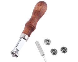 Lederen Ambacht Gereedschap - Spacer Set - Embossing Systeem - DIY Ontwerp Punch Tool - Vier Wielen - Professioneel Ontwikkeld - Lederen Stans