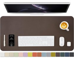 Lederen bureauonderlegger, antislip PU-lederen bureauonderlegger en muismatten voor kantoor en thuis, bureauorganisatie en accessoires (koffie, 90 cm x 43 cm)