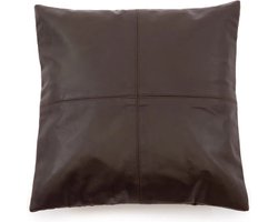 Lederen kussenhoes - vierkant kussen - sierkussenhoes - voegt stijlvolle textuur toe - 40 cm x 40 cm x 1 cm
