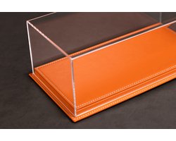 Lederen vitrine plexiglas voor 1:18 model - Oranje