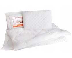 Ledikant Dekbed + Kussen Set - 100x135 cm + 40x60 cm - Lichtgewicht & Ademend - Microvezel met Holle Vezel Vulling