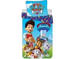 Ledikant Peuterdekbedovertrek Paw Patrol 100x135 cm 40x60 cm kussenloop 100% katoen