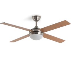 LEDKIA Stille plafondventilator met licht DC houten bladen Navy Evo Hout Af