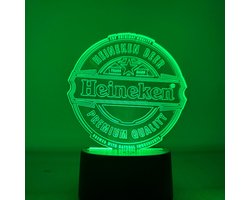 Ledlamp - Heineken - Nachtlamp - Met afstandsbediening