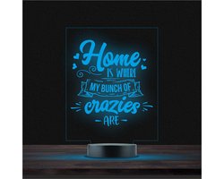 Ledlamp Met Gravering - RVS - Home Is Where My Bunch Of Crazies Are