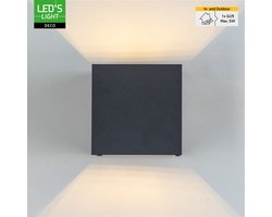 LED’S LIGHT DECO Buitenlamp zonder Lichtbron - Verstelbare Kappen - 1x G9 Fitting - Waterdicht IP65 Wandarmatuur - Tuinverlichting Gevel - Voor Binnen en Buiten - Antraciet