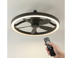 LED's Light Plafondventilator met lamp Zwart 61,3cm - 27W - 2500lm - Verstelbare kleurtemperatuur - Dimbaar - Incl afstandbediening