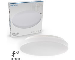 LED's Light Plafonnière met Bewegingssensor 1200 - Spatwaterdicht - Warm wit 3000K - Ø 30 cm - Plafondlamp - Plafondlampen - Plafond lamp - Plafonniere - Plafonnieres - Plafoniere slaapkamer