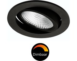 LED's Light Pro LED Inbouwspot plafond zwart - Ø 68mm - Kantelbaar - Dimbaar - Waterstendig