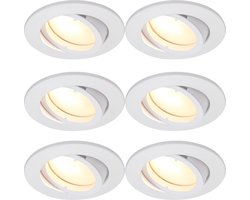 LED's Light Professionele Inbouwspotjes plafond wit - Voor alle ruimtes - Draaibaar en Dimbaar - 6PACK - Inbouwspots - Inbouwspot - Inbouw spotjes
