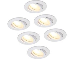 LED's Light Professionele Inbouwspots wit plafond 68 mm - Waterbestendig - 3 standen - 6PACK - Inbouwspot - Inbouw spotjes