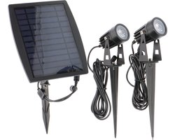 LED's Light Solar Tuinspots met afneembaar zonnepaneel - 2 Tuin spotjes met sensor