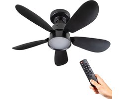LED's Light - Zwarte plafondventilator met lamp - Ø 53 cm - Instelbare lichtkleur - 25W 1100 LM 3000K/6500K - Plafondlampen met Ventilator & Lamp