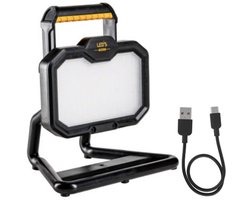 LED's Work Oplaadbare LED Bouwlamp op Accu – Werklamp 20W 2000lm 4000K Lithium-ion 16,28Wh – Dimbare & Opvouwbare Bouwlamp LED met Vervangbare Accu – Compact & Waterbestendig (IP54)Geschikt voor statief