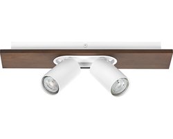LEDVANCE DECOR SPOT MERCURY, 2 x 3,4W, 460lm, hout-look, wit, spot, verstelbare koppen, veelzijdig gebruik, interieurspot, vervangbare ledlampen, warm witte lichtkleur, GU10