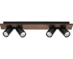 LEDVANCE DECOR SPOT MERCURY, 4 x 3,4W, 920lm, hout-look zwart, spot, verstelbare koppen, veelzijdig gebruik, interieurspot, vervangbare ledlampen, warm witte lichtkleur, GU10
