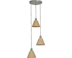 LEDVANCE hanglamp 3-lamps Decor Raffia Plate groen van raffia & metaal, E27, 430 mm diameter, lampenkap van gerecycled materiaal, duurzaam dankzij vervangbare lichtbron, eenvoudig te installeren
