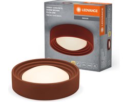 LEDVANCE ORBIS Concrete, bruine betonnen plafondlamp met LED, 13W, 800lm, 3000K vriendelijk warm wit, dimbaar in 3 stappen door te klikken, 300mm diameter, IP20 bescherming, geschikt voor badkamers