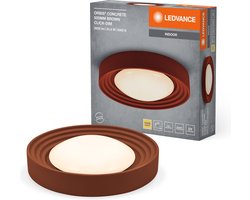 LEDVANCE ORBIS Concrete, bruine betonnen plafondlamp met LED, 24,5W, 1800lm, 3000K vriendelijk warm wit, dimbaar in 3 stappen door te klikken, 500mm diameter, IP20 bescherming, geschikt voor badkamers