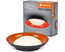 LEDVANCE Orbis Plate LED plafondlamp, zwart-oranje, 19W, 1000lm, 3000K, 310mm, 830 vriendelijk warm wit, dimbaar in 3 niveaus door te trappen, IP20 bescherming, inclusief montageschroeven en pluggen